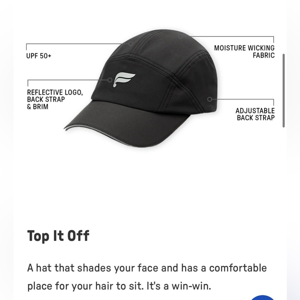 BN- Fabletics- Black Moisture Wicking Cap with Reflective Logo